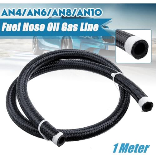 1M AN4/AN6/AN8/AN10/AN12 Universal Car Fuel Hose Oil Gas Line Nylon Steel Braided Pipeline Gas Radiator Brake Hose Fuel Pipe