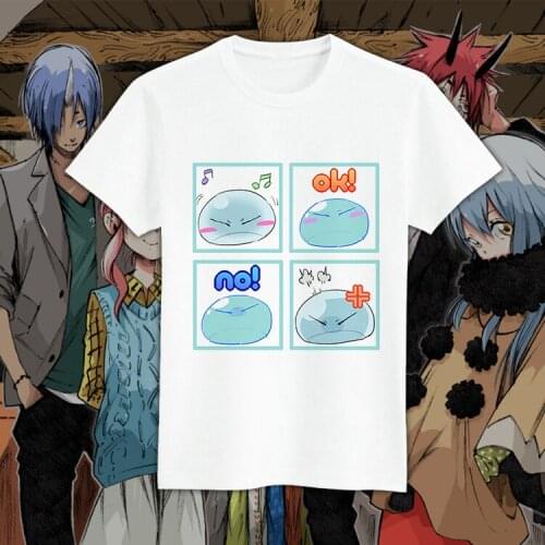 That Time I Got Reincarnated as a Slime Cosplay T Shirt Cartoon Rimuru Tempest Printed Summer T-Shirt Anime Top Tee Costume