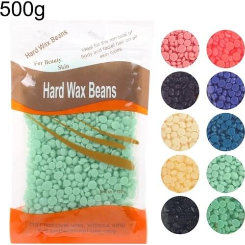 500g /Pack Depilatory Wax beans Removing Bikini Face Hair Legs Arm Hot Film Wax Pellet Hair Wax Removal For Women Men