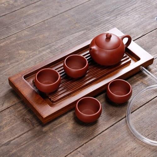 Yixing purple sand teapot set wholesale dahongpao xi shi pot of six times travel tea set custom kung fu tea ceremony