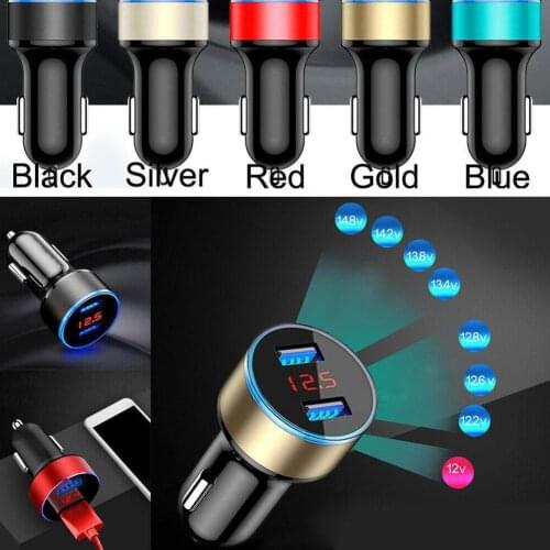 Dual USB Ports Charger LCD Indicator Cigarette Lighter For Phones/tablet Adapter L PC/navigator/PDA MP3/MP4/GPS V9I5