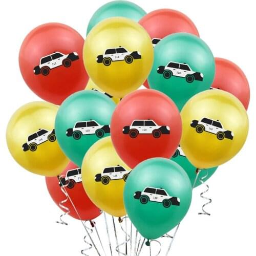 ZLJQ 15pcs/lot Cartoon Car Balloons Birthday Party Decorations Ambulance Fire Truck Car Wedding Christmas Baby Gifts Toys