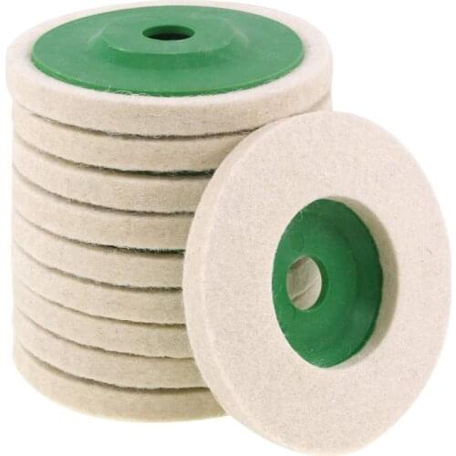 10pcs 4-inch Wool Polishing Wheel Wear-resistant Angle Grinder Wheels Buffing Pads Felt Polish Disc Tool Accessories