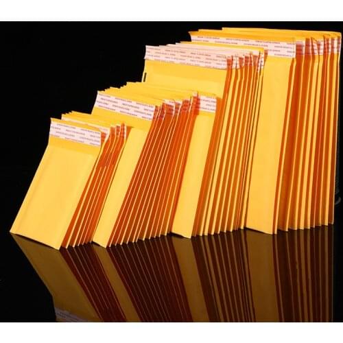 10Pcs 13 Size Kraft Paper Bubble Envelopes Bags Padded Mailers Shipping Envelope With Bubble Packaging Bags Courier Storage Bags