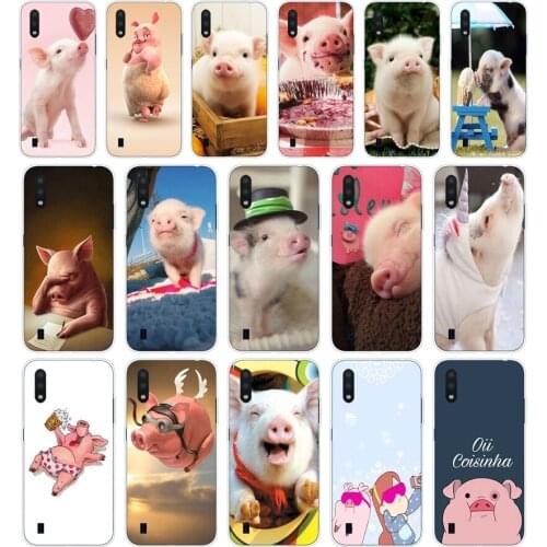 28 Cute Little Pink Pet Pig Luxury Soft Silicone Tpu Cover phone Case for Samsung Galaxy A01 A10 2019 A20 A20E A20S M11 M21 case