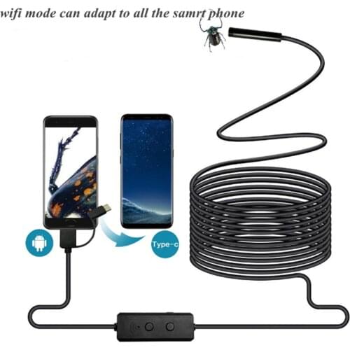 3in1 USB WIFI Dual USE Endoscope Camera For iphone and Android 8mm lens Wireless Inspection Borescope Camera