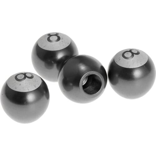 4 Pcs Car Bicycle Motorcycle Gray 8 Ball Tyre Tire Wheel Stem Air Valve Cap