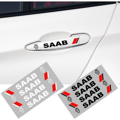 4Pcs Car Styling Fashion Creative Car Door Handle Decals Design Stickers Vinyls Decals for Saab 9-3 9-5 900 9000 Scania etc