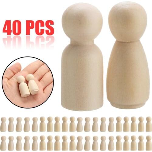 40pcs 35mm Wooden Doll Bodies People Bodies Wedding Cake Topper Art DIY Decorations Toys Wooden Doll Bodies