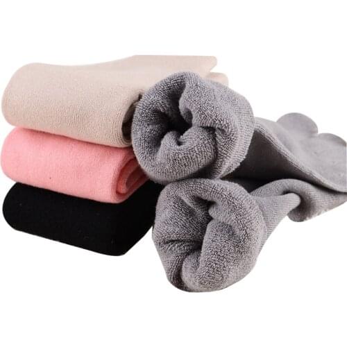 5 Pairs Women Thick Thermal Socks with Five Finger Winter Warm Cotton Terry Toe Socks Solid Black Pink Gray Snow Sock Woman Gift