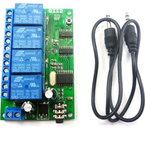 AD22B04 4CH MT8870 Dtmf Signal Tone Voice Decoder Phone Remote Control Relay Switch Module 12V DC For LED Motor Smart Home Plc