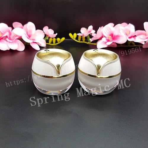 30g Pearl White Leaf Shape Acrylic Cream Jar Cosmetic Container Eye Cream Bottle Travel Face Cream Lotion Cosmetic Container