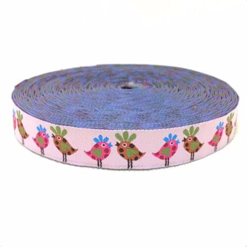 Zakka handmade accessories laciness ribbon woven Jacquard Ribbon with pink love birds 5/8" 16mm 10yards/lot KTZD15102229