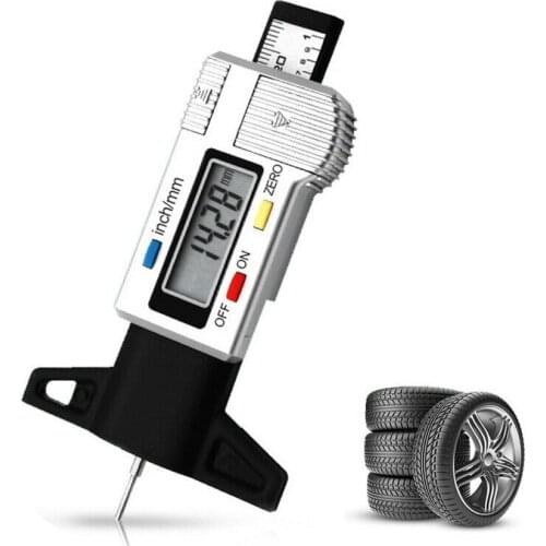 LCD Digital Car Tyre Tire Tread Depth Gauge Meter Car Motorbike Tire Wear Detection Measuring Tool Caliper Thickness Gauges