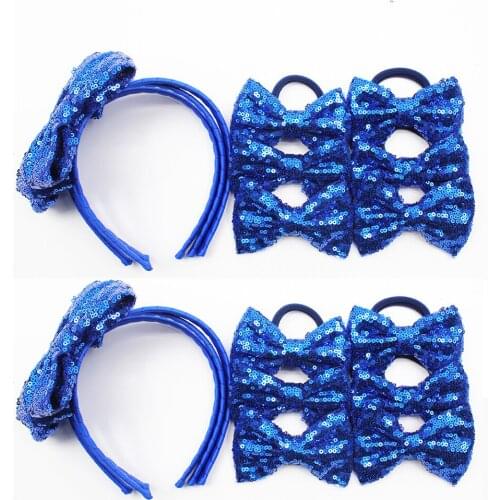 Royal Blue Baby Girl Headbands with Bows,Toddler Headbands, Sequin Glitter Sparkle Baby Hair Bow,Children Cute Hair Band 25