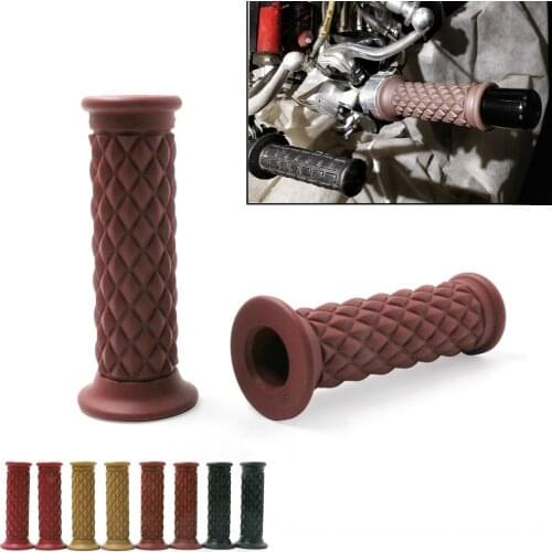 For Bmw Suzuki Kawasaki Honda Yamaha Vintage Retro Hand Grip Motorcycle Grips 7/8" 22mm Diamond Handlebar Hand Grip and Bar Ends
