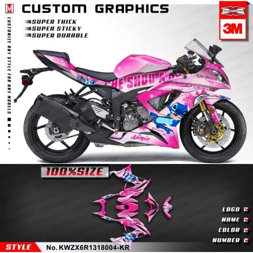 KUNGFU GRAPHICS Waterproof Stickers Self Adhesives for Ninja ZX-6R 636 2013 2014 2015 2016 2017 2018, Customizable