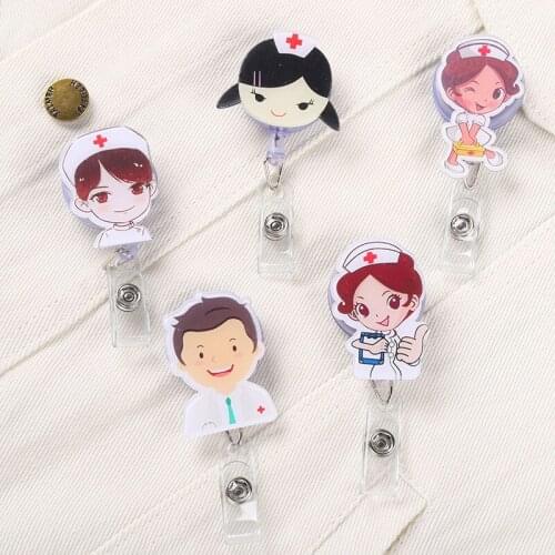 Medical Retractable Badge 22 Styles Nurse Doctor ID Name Card Brooch ID & Document Holders Anti-Lost Reel Clip Accessories
