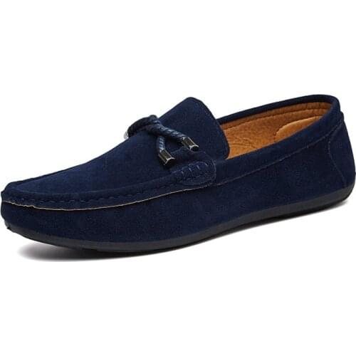 2021 Early Autumn New Mens Vulcanize Shoes Suede Round Toe Slip-on Shallow Flat Shoes Breathable Comfortable for Daily