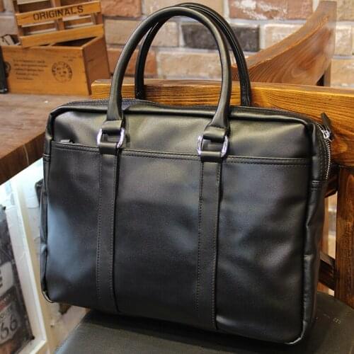 New Mens High Quality Pu Leather Handbag Horizontal Section Business Briefcase Casual Men Travel Bag