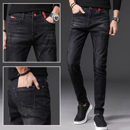 Autumn and winter mens jeans, new Korean version of the trend, trimming leggings, mens youth fashion pants