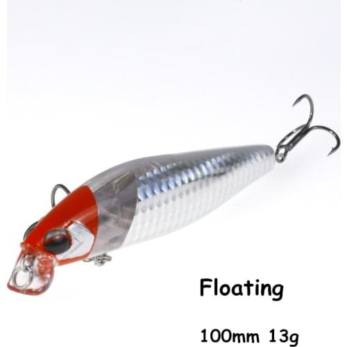 100mm 13g Hard Bait Wobbler Fishing Lure SeaBass Lure floating baits depth 0.1-0.3m