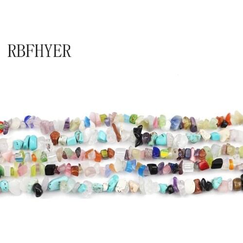 Natural Irregular Rainbow stone Gravel Smooth spacers Loose beads 4mm~10mm For Handmade bracelet DIY Jewelry making Wholesale