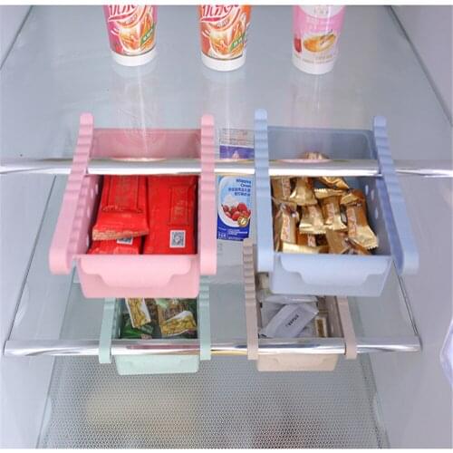 Adjustable Stretchable Kitchen Refrigerator Storage Rack Fridge Freezer Shelf Holder Pull-out Drawer Organiser