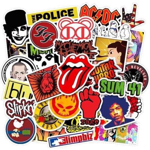 52 PCS Meme Rock Funk for Car Styling Bike Motorcycle Phone Skateboard Laptop Travel Luggage Cool Funny Sticker JDM Decal