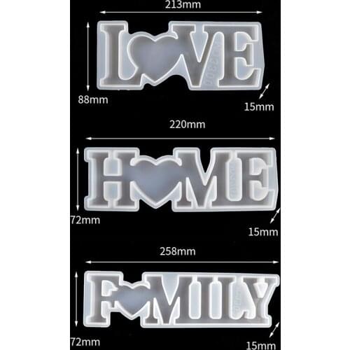 Resin Casting Mold Silicone Jewelry Making Epoxy Mould Craft DIY Decor LOVE HOME Jewelry Pendant Mould Home Decor