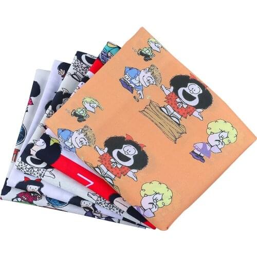 Diy Patchwork sewing tablecloth fabric cartoon girl polyester cotton polyester printed quilt tulle embroidery 50*140cm1 piece