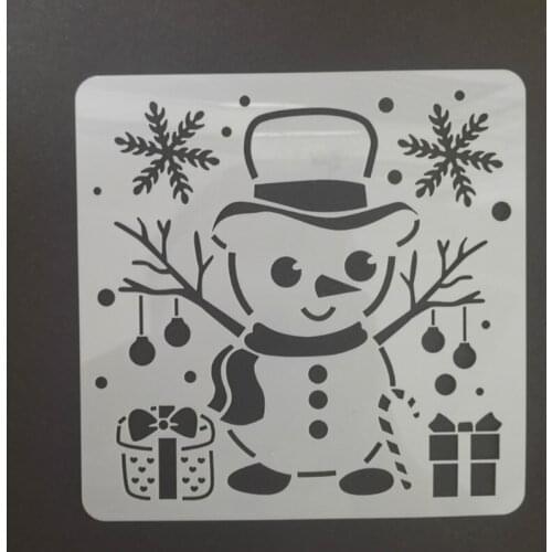 13*13 Snowman Layering Stencils for Diy scrapbook/photo album Decorative Embossing coloring,painting stencil,home decor