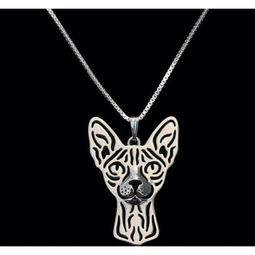 2019 Jewelry Womens Sphynx Cat Necklaces Lovers Metal Pet Pendant Necklaces Drop Shipping