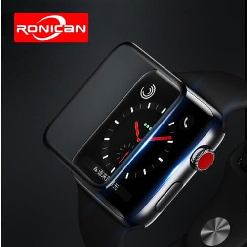 RONICAN For Apple Watch 4 Screen Protector 4D Glass Film for Apple Watch 42mm 38mm 40mm 44mm for Apple Watch Series 2 1 3 4