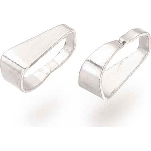 100pcs 304 Stainless Steel Pendant Clasps Bail Clasp Snap On Bails Connector Link for Jewelry Making DIY Craft 7x2.5x3.5mm