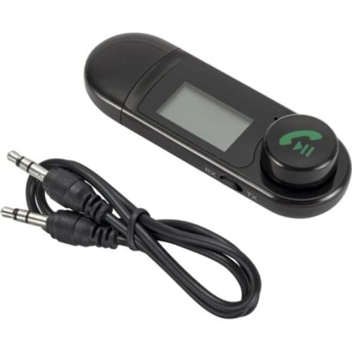 40GD 1PC Bluetooth-compatible 5.0 Transmitter Receiver 2in 1 Portable USB Adapter LCD Display Car Props Hand Free Call