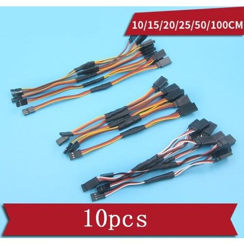 10pcs 10/15/20/30cm Standard Servo Extension Cable Y Shape Wiring for RC DIY Aircraft Model 30/60 Core Connection