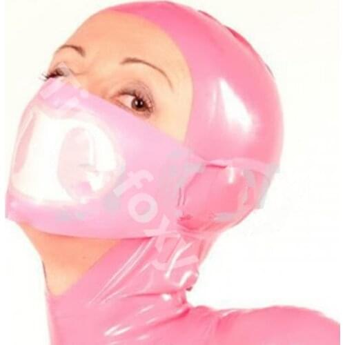 100% Latex Hood rubber face Mask Halloween hood Rubber mask party mask fetish hood no back zip