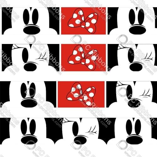 16-75MM CartoonBow Printed Grosgrain&Sati&Foe&Lanyard DIY Handmade Materials Christmas Wedding Gift Wrap Tape 50yards