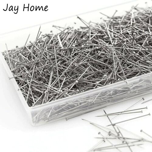 2000Pcs Stainless Steel Dressmaker Sewing Pins Head Pins Fine Satin Pin Straight for Jewelry Craft Sewing Projects 0.6*26mm