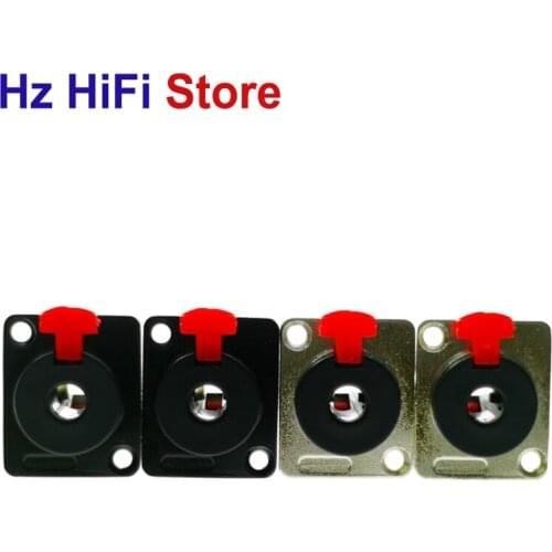 4PCS 6.35 Jack 1/4 inch 6.35mm Stereo TRS Female Jack Socket 2-hole Panel Mount Audio Microphone MIC Cable Terminal Chassis