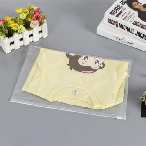 50pcs PE matte transparent Ziplock bag clothing underwear socks packing zipper bags large plastic seal sealing pouch