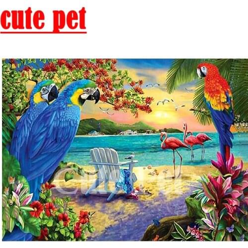 New Diamond embroidered Parrot Flamingo Living Room Animal Diamond Painting 5d full Diamond diamond crystal painting