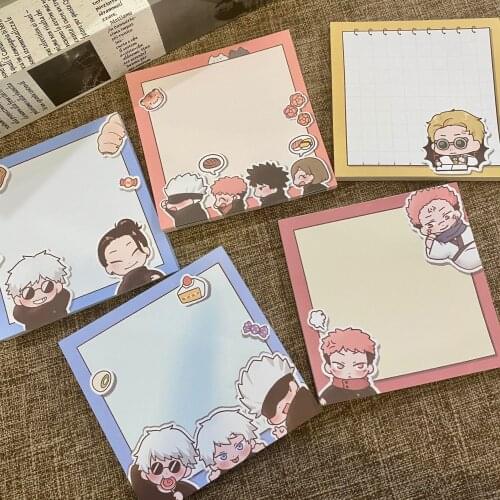 Anime Jujutsu Kaisen Gojo Satoru Geto Suguru Notebook Sticky Notes Student Supply Bookmark Label Note Pad Cosplay Gifts