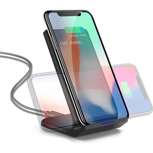 Qi Wireless Charger 10W Charging Stand Dock Station for Samsung S20 S10 S9 iPhone 11 XR X XS 8 Wireless Charging Stand