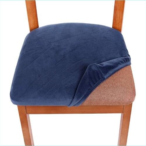 Chair Stool Cover Cushion Cover Silver Fox Pure Color Simple Anti-Fouling Dining Chair Cover