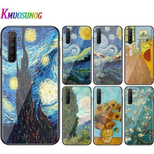 For OPPO A5 A9 2020 F7 Phone Cover Van Gogh Oil Art for OPPO Reno 2 Z 2Z 2F 3 4 Pro 5G Bright Black Phone Case