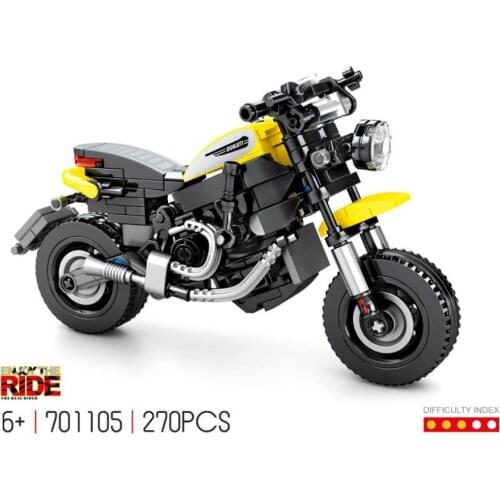 Ducatis SCRAMBER motorcycle Technical building block vehicle model steam bricks educational toys collection for gifts