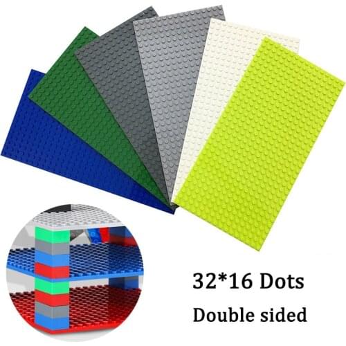 Double Silde Bricks Baseplate Building Blocks Classic Base Plates 32*16 Dots Toy Gifts For Children
