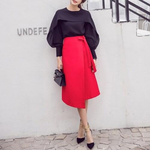 Elegant Korean Style Women Office Formal Pencil Skirt Spring Solid Color Ruffle High Waist Skirt Plus Size 5Xl Black OL Skirts